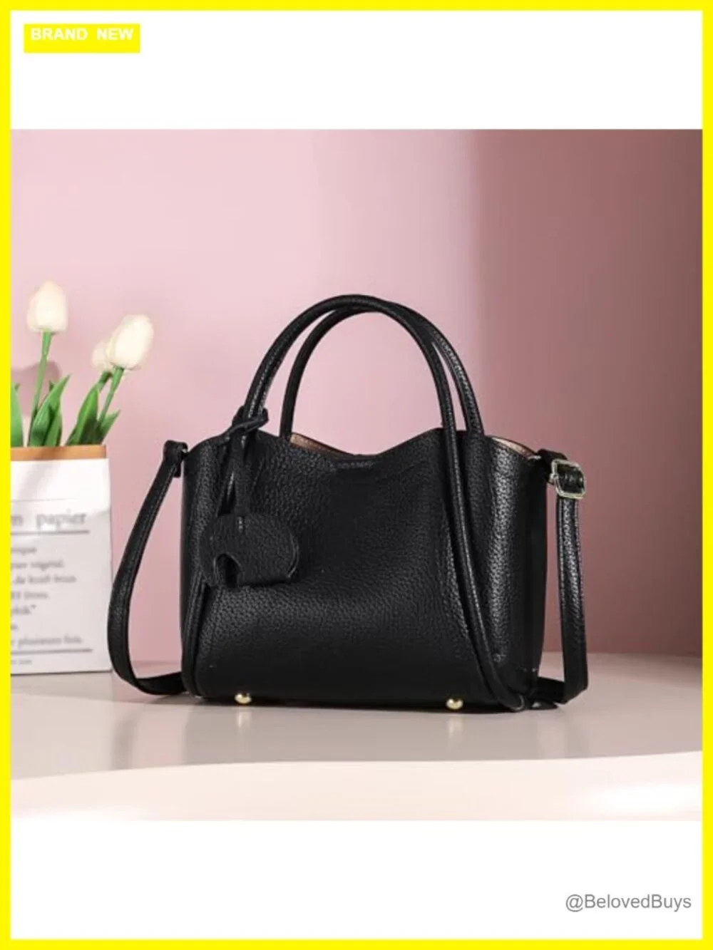 Women's Faux Leather Crossbody Purse Mini Handbag with Top Handle Adjustable